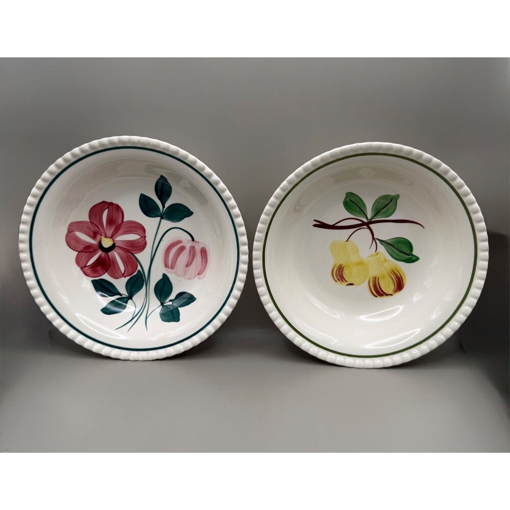 Blue Ridge Southern Pottery Vintage 9 1/4" Serving Bowls Set of 2 Hand Painted